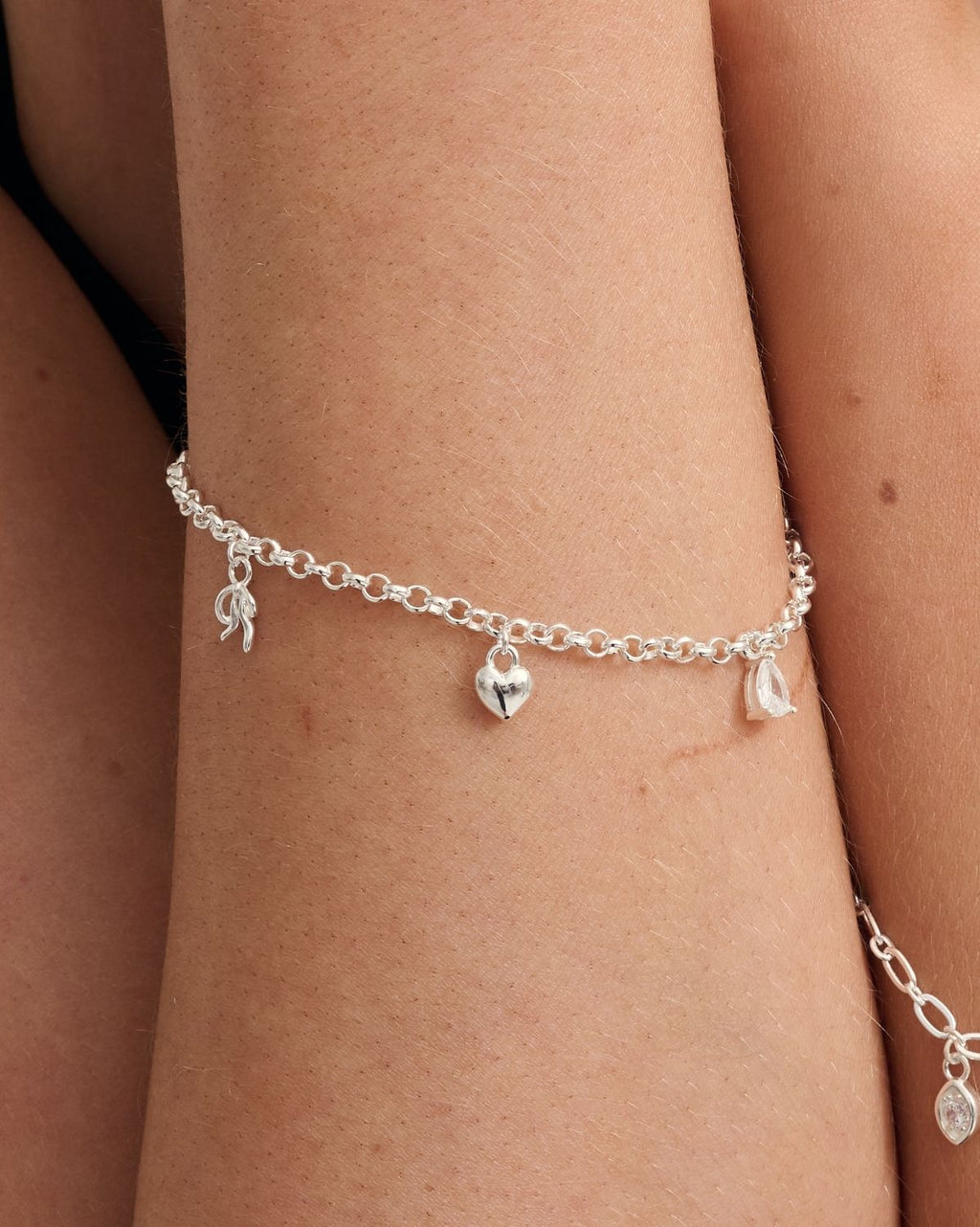 Rolo Charm Bracelet - Sterling Silver