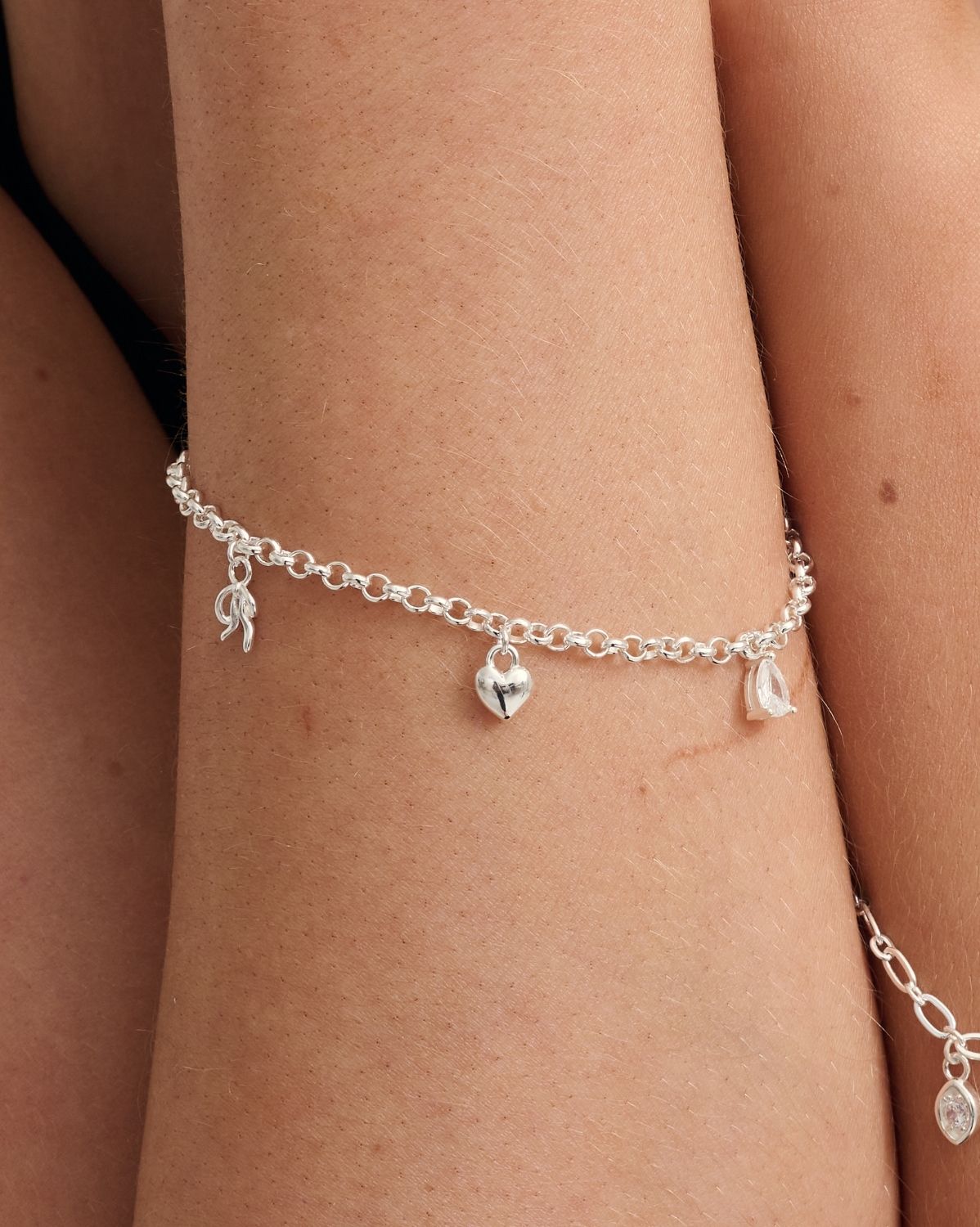 Rolo Charm Bracelet - Sterling Silver